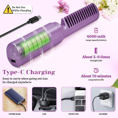 Portable Rechargeable Hair Straightener Comb – Cordless & Travel Friendly 👉 CASH ON DELIVERY AVAILABLE 👈