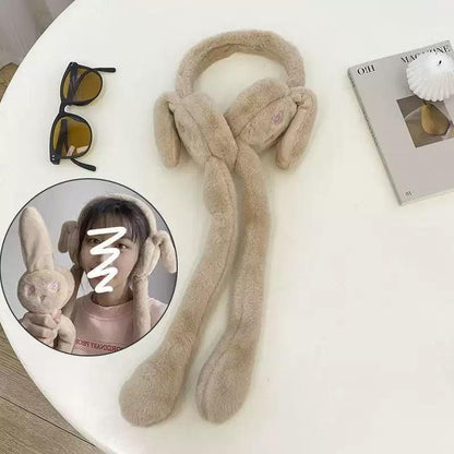 🐰Cute Bunny Plush Ear Muff Scarf – Soft Winter Rabbit Ear Warmer for Girls & Kids