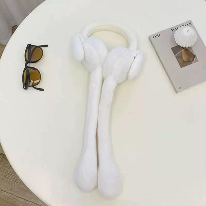 🐰Cute Bunny Plush Ear Muff Scarf – Soft Winter Rabbit Ear Warmer for Girls & Kids