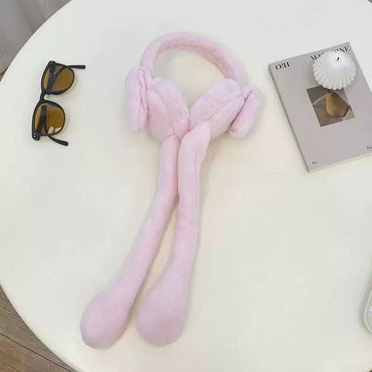 🐰Cute Bunny Plush Ear Muff Scarf – Soft Winter Rabbit Ear Warmer for Girls & Kids