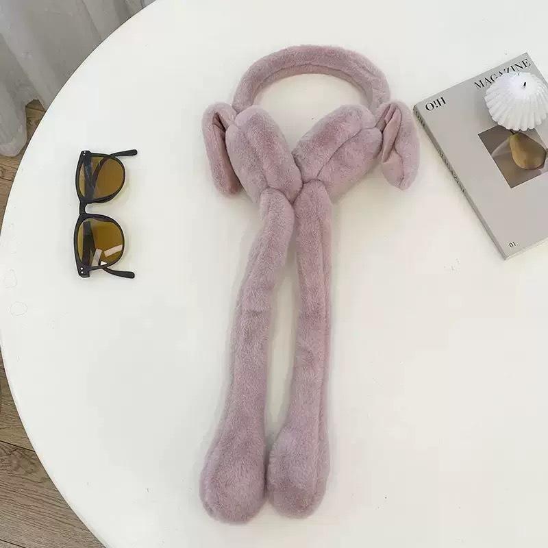 🐰Cute Bunny Plush Ear Muff Scarf – Soft Winter Rabbit Ear Warmer for Girls & Kids