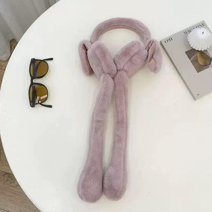🐰Cute Bunny Plush Ear Muff Scarf – Soft Winter Rabbit Ear Warmer for Girls & Kids